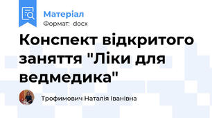 Конспект відкритого заняття "Ліки для ведмедика"