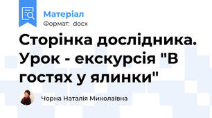 Сторінка дослідника. Урок - екскурсія "В гостях у ялинки"