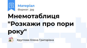 Мнемотаблиця "Розкажи про пори року"