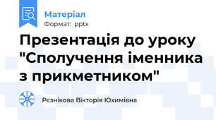 Презентація до уроку "Сполучення іменника з прикметником"