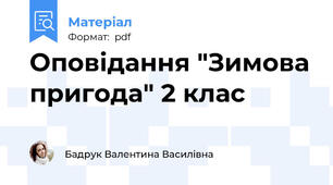 Оповідання "Зимова пригода" 2 клас