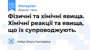 Фізичні та хімічні явища. Хімічні реакції та явища, що їх супроводжують.