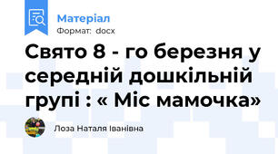 Свято 8 - го березня у середній дошкільній групі : « Міс мамочка»