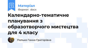 Календарно-тематичне планування з образотворчого мистецтва для 4 класу