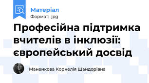 Професійна підтримка вчителів в інклюзії: європейський досвід
