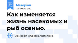 Как изменяется жизнь насекомых и рыб осенью.