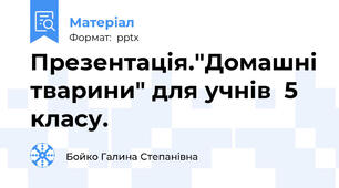 Презентація."Домашні тварини" для учнів  5 класу.