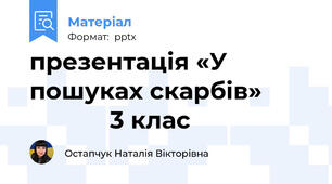 презентація «У пошуках скарбів»                    3 клас