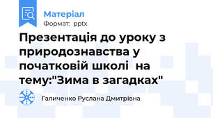 Презентація до уроку з природознавства у початковій школі  на тему:"Зима в загадках"