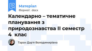 Календарно – тематичне планування з природознавства ІІ семестр 4  клас