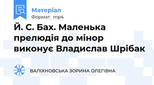 Й. С. Бах. Маленька прелюдія до мінор виконує Владислав Шрібак