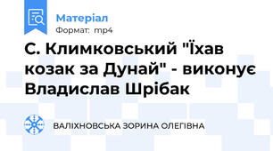 С. Климковський "Їхав козак за Дунай" - виконує Владислав Шрібак