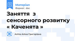 Заняття  з сенсорного розвитку « Каченята »