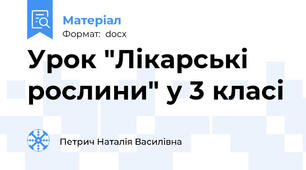 Урок "Лікарські рослини" у 3 класі