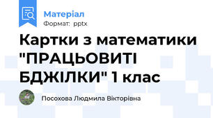 Картки з математики "ПРАЦЬОВИТІ БДЖІЛКИ" 1 клас