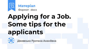 Applying for a Job. Some tips for the applicants