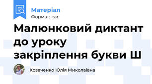 Малюнковий диктант до уроку закріплення букви Ш