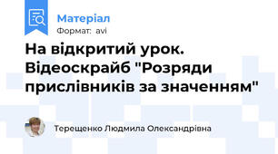 На відкритий урок. Відеоскрайб "Розряди прислівників за значенням"