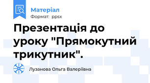 Презентація до уроку "Прямокутний трикутник".