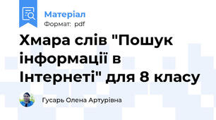 Хмара слів "Пошук інформації в Інтернеті" для 8 класу