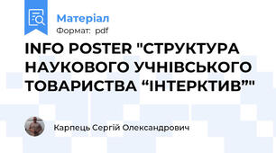 INFO POSTER "СТРУКТУРА НАУКОВОГО УЧНІВСЬКОГО ТОВАРИСТВА “ІНТЕРКТИВ”"