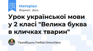 Урок української мови у 2 класі "Велика буква в кличках тварин"