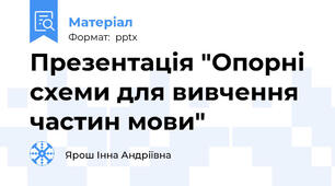 Презентація "Опорні схеми для вивчення частин мови"