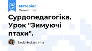 Сурдопедагогіка. Урок "Зимуючі птахи".