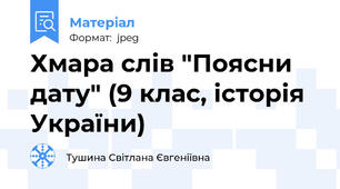Хмара слів "Поясни дату" (9 клас, історія України)