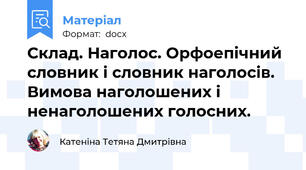Склад. Наголос. Орфоепічний словник і словник наголосів. Вимова наголошених і ненаголошених голосних.
