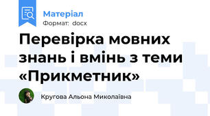 Перевірка мовних знань і вмінь з теми «Прикметник»