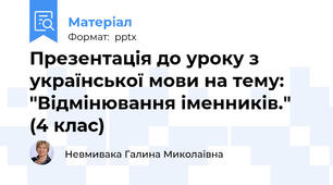 Презентація до уроку з української мови на тему: "Відмінювання іменників." (4 клас)