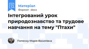 Інтегрований урок природознавство та трудове навчання на тему "Птахи"