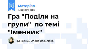 Гра "Поділи на групи"  по темі "Іменник"