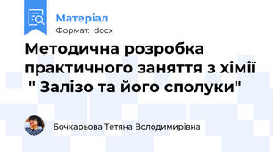 Методична розробка практичного заняття з хімії  " Залізо та його сполуки"