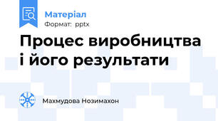 Процес виробництва і його результати