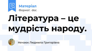 Література – це мудрість народу.