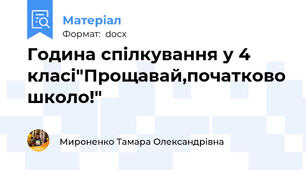 Година спілкування у 4 класі"Прощавай,початково школо!"