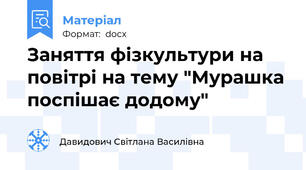 Заняття фізкультури на повітрі на тему "Мурашка поспішає додому"