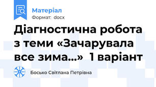 Діагностична робота з теми «Зачарувала все зима...»  1 варіант