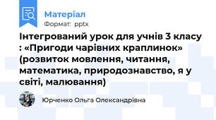 Інтегрований урок для учнів 3 класу : «Пригоди чарівних краплинок» (розвиток мовлення, читання, математика, природознавство, я у світі, малювання)