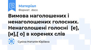 Вимова наголошених і  ненаголошених голосних. Ненаголошені голосні  [е], [и],[ о] в коренях слів