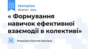 « Формування навичок ефективної взаємодії в колективі»