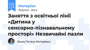Заняття з освітньої лінії «Дитина у сенсорно-пізнавальному просторі» Незвичайні пазли