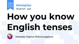 How you know English tenses