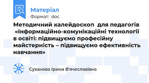 Методичний калейдоскоп  для педагогів  «Інформаційно-комунікаційні технології в освіті: підвищуємо професійну майстерність – підвищуємо ефективність навчання»