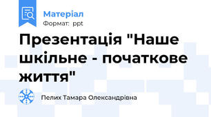 Презентація "Наше шкільне - початкове життя"