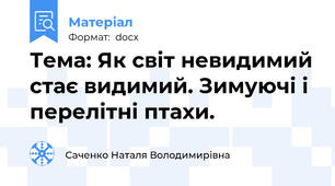 Тема: Як світ невидимий стає видимий. Зимуючі і перелітні птахи.