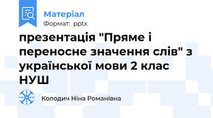 презентація "Пряме і переносне значення слів" з української мови 2 клас НУШ