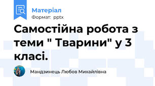 Самостійна робота з теми " Тварини" у 3 класі.
